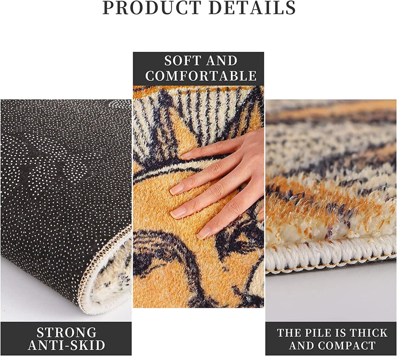 Creative Semi-Circular Area Carpet Anti-Slip Super Absorbent Carpet,Sun and Moon Mat,Shaggy Throw Rug for Living Room Bedroom Bathroom Home Decor