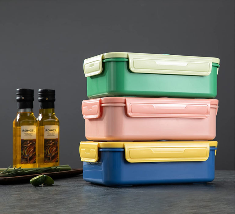 Bento Boxes for Adults - 1400 ML Bento Lunch Box for Kids Children with Spoon & Fork, Lunch Containers Durable with Compartments Sauce Container for On-The-Go Meal, Food-Safe Materials (Pink)