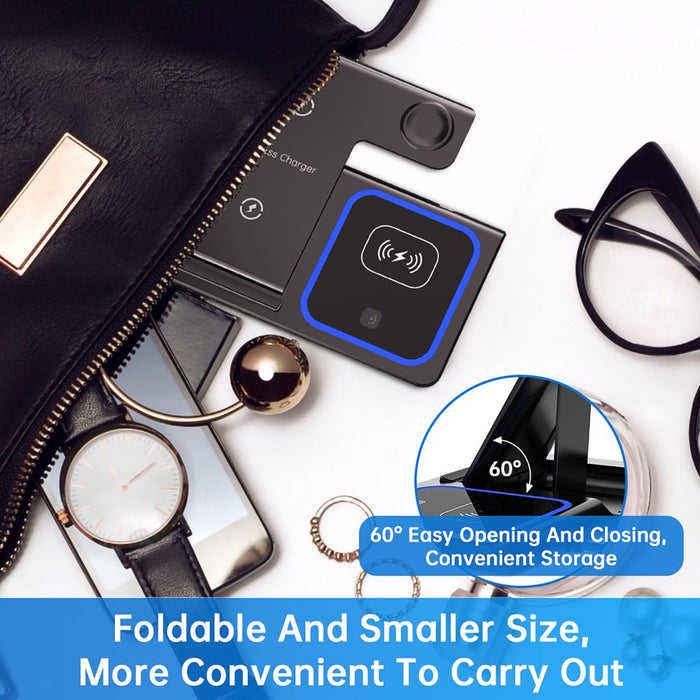 Wireless Charger, 3 in 1 Qi-Certified 15W Fast Charging Station for Apple Iwatch Series 5/4/3/2/1,Airpods,Wireless Charging Stand for Iphone 13/12/11 Series/Xs MAX/XR/XS/X/8/8 Plus/Samsung