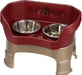 Neater Feeder Deluxe with Leg Extensions for Small Dogs - Mess Proof Pet Feeder with Stainless Steel Food & Water Bowls - Drip Proof, Non-Tip, and Non-Slip - Gunmetal Grey