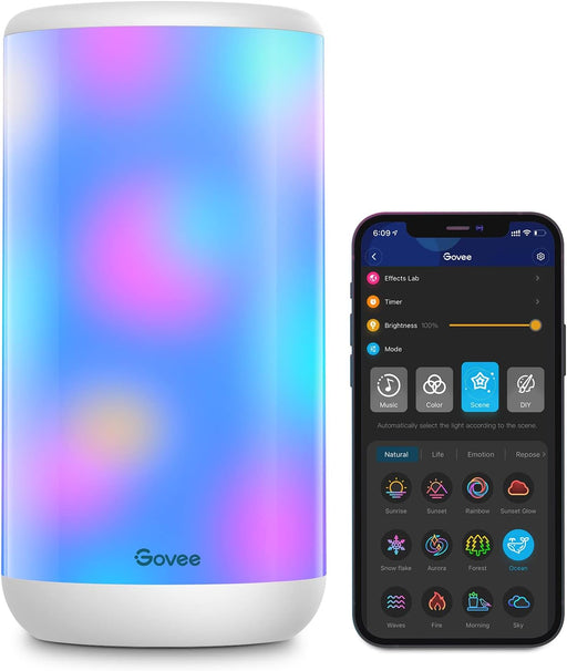 RGBIC Table Lamp, Smart Lamp Work with Alexa, LED Lamp with Music Sync and 43 Scene Modes, Ambiance Color Changing Lamp for Bedroom Decor and Christmas, Dimmable Night Light (Corded Electric)