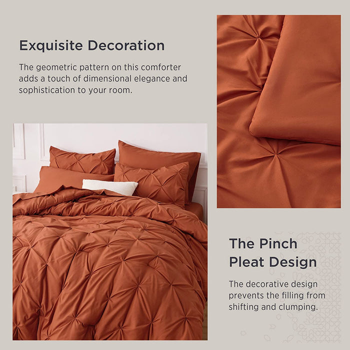 Bedsure Full Size Comforter Sets - Bedding Sets Full 7 Pieces, Bed in a Bag Burnt Orange Bed Sets with Comforters, Sheets, Pillowcases & Shams,Adult & Kids Bedding