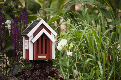 Wildlife Garden Butterfly Hibernation Box, Solid Wood Butterfly Habitat and Year-Round Sanctuary, Weatherproof Paint, Fully Assembled and Easy to Install, Gift Box, Designed in Sweden, Red