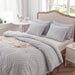 Bedding Comforter Set Queen, Bluish Grey Bedding Chevron Tufted Design, Boho Queen Size Comforter Lightweight and Fluffy,3 Pieces