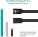 SATA Cable III, 3 Pack SATA Cable III 6Gbps Straight HDD SDD Data Cable with Locking Latch 18 Inch Compatible for SATA HDD, SSD, CD Driver, CD Writer - Black