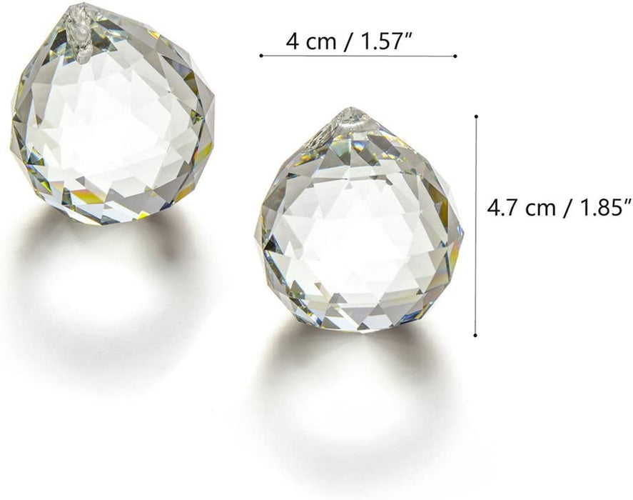 Clear Glass Crystal Ball Prism Pendant Suncatcher 40Mm Pack of 2