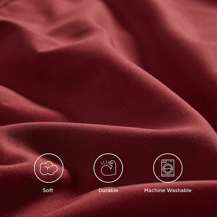Full Size Sheets Set Burgundy - Soft 1800 Bedding Microfiber Sheets Full Size Bed, 4 Pieces Full Bed Sheets