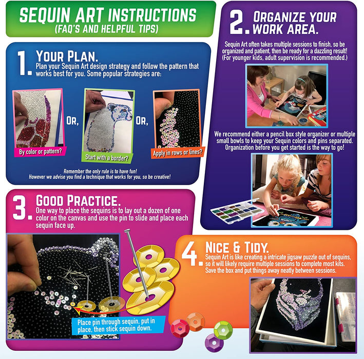 Sequin Art Blue, Love Birds, Sparkling Arts and Crafts Picture Kit, Creative Crafts
