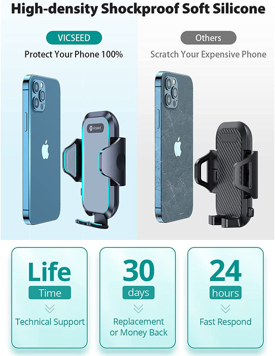 Car Phone Holder Mount, [Upgrade Doesn'T Slip & Drop] Air Vent Cell Phone Holder for Car Hands Free Easy Clamp Cradle in Vehicle Compatible with All Iphone 14 Pro Max Mini Android Smartphones