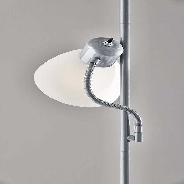 Mainstays 72'' Combo Floor Lamp with Adjustable Reading Lamp, Silver, Metal Material