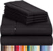 6 PC Sheet Set Sheets Deep Pockets 18" Eco Friendly Wrinkle Free Sheets Machine Washable Hotel Bedding Silky Soft - Black Queen