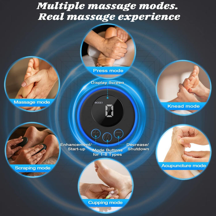 Foot Massager Mat - Foot Massager Pad for Pain Plantar Relief, Muscle Relaxation, Foldable Legs & Feet Massager with 8 Modes, 19 Levels - Intelligent Wireless Fitness Apparatus Model AST-301