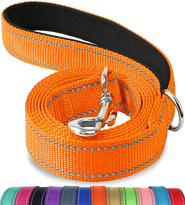 Double-Sided Reflective Dog Leash, 6 FT/5FT/4 FT, Padded Handle Nylon Dogs Leashes for Walking, Training Lead for Small & Medium Dogs, Gray, 5FT