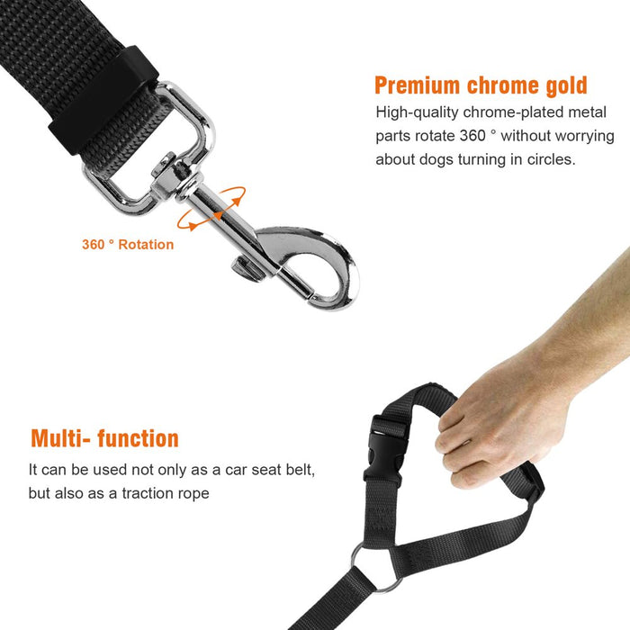 2Pcs Adjustable Dog Seat Belt Pet,  Dog Cat Car Seatbelt Safety Tether Adjustable Harness Belts Pet Leash - Heavy Duty Nylon Seatbelts - Universal Fit Cars Truck SUV