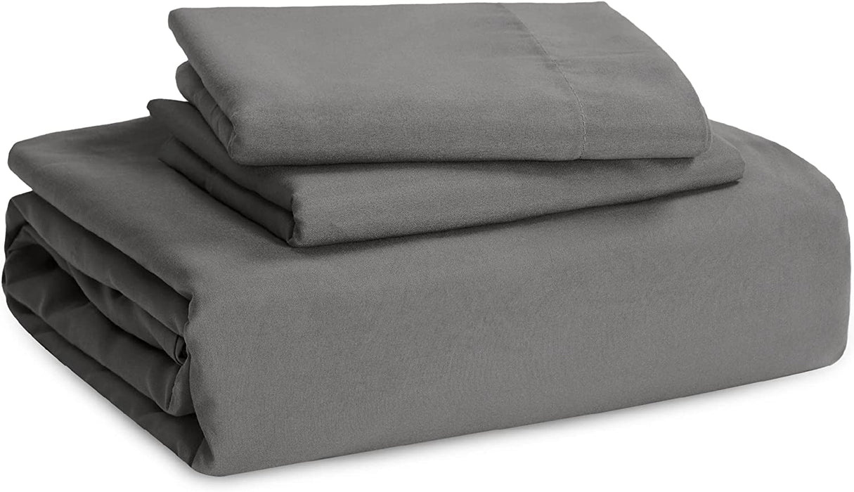 Dark Grey Duvet Cover Queen Size - Soft Prewashed Queen Duvet Cover Set, 3 Pieces, 1 Duvet Cover 90X90 Inches with Zipper Closure and 2 Pillow Shams