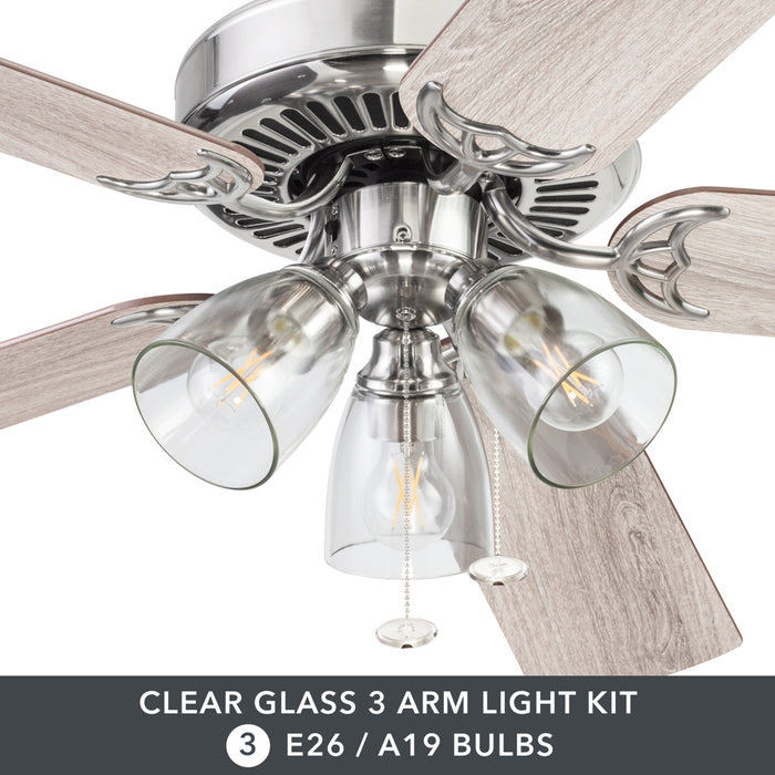 Better Homes & Gardens 52" 5 Blade Satin Nickel Ceiling Fan with 3 Lights