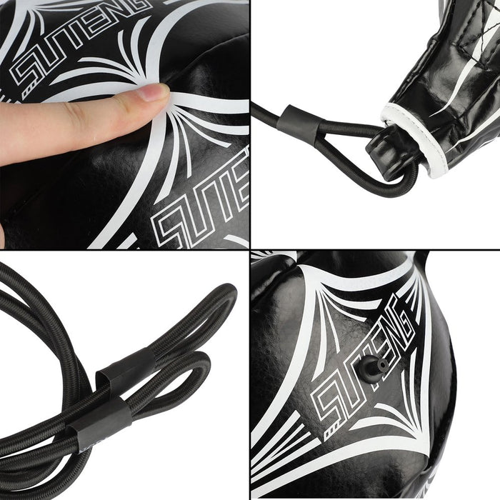 Professional PU Leather Fight Gear Speed Ball, Fitness Workout Training Leather Punching Floor to Ceiling Speed Dodge Striking Ball, Double End Bag Gym Boxing Sports Punch Bag Training Agility