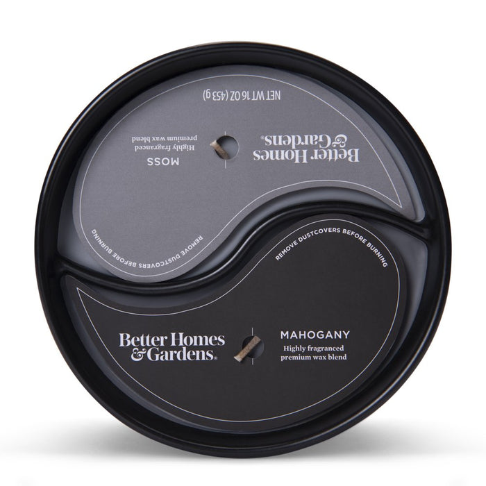 Better Homes & Gardens 16Oz Mahogany & Moss Duo Scented 2-Wick Ceramic Candle