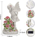 Garden Figurines Angel Garden Statue Outdoor Decor, Solar Powered Resin Sculpture with 5 Leds Art Decoration for Patio Lawn Yard Porch, Ornament Housewarming Garden Gift, 12.8 X 7.5 X 6.1 Inch
