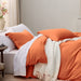 Bedsure Burnt Orange Duvet Cover Queen Size - Soft Prewashed Queen Duvet Cover Set, 3 Pieces, 1 Duvet Cover 90X90 Inches with Zipper Closure and 2 Pillow Shams