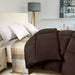 Comforter Duvet Insert - Quilted Comforter with Corner Tabs - Box Stitched down Alternative Comforter (Twin, Chocolate/Brown)