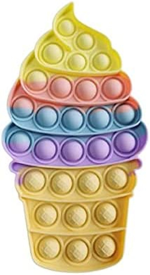 Push Pop It Popsicle Cone – Ice Cream Sensory Silicone Fidget Toys – Stress Relief, Autism & Anti-Anxiety – Flexible, Odorless & Easy to Play - Perfect for Elderly, Adults & Kids | Colorful