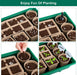 6 Sets Cells Seed Starter Tray Kit with Humidity Dome and Base Seed Starter Peat Pots Germination Trays Including Plastic Plant Growing Trays for Indoor Outdoor Gardening, Green