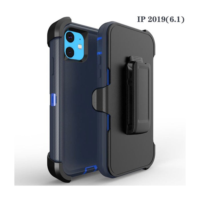 Drop Proof Silicone Belt Clip Holster Phone Case Cover for Apple Iphone 11 (Blue)