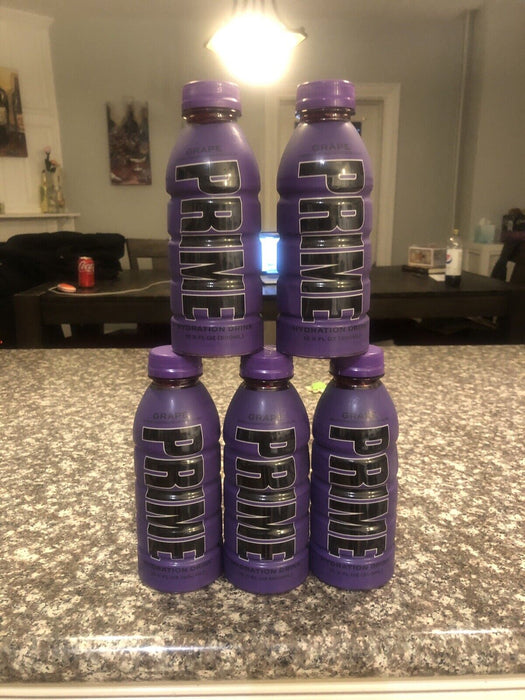 NEW PRIME HYDRATION DRINK GRAPE 🍇 FLAVOR 16.9 OZ LOGAN PAUL KSI WWE 5 PACK