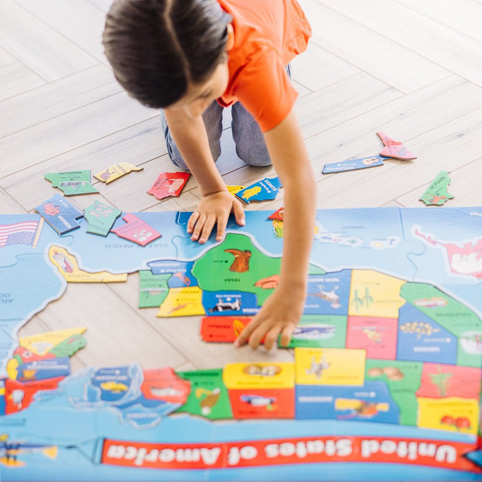 USA Map Floor Puzzle - 51 Pieces (2 X 3 Feet)