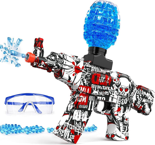 Electric with Gel Ball Blaster AEG AKM-47 Splatter Ball Blaster for Splat Gun Automatic Outdoor Activities-Boys and Girls Fighting Shooting Team Game (Red)