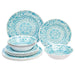 Melamine Dinnerware Set, Service for 4, Traditional Blue and White - Set of 12