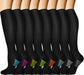 Graduated Copper Compression Socks for Men & Women Circulation 8 Pairs 15-20Mmhg - Best for Running Athletic Cycling