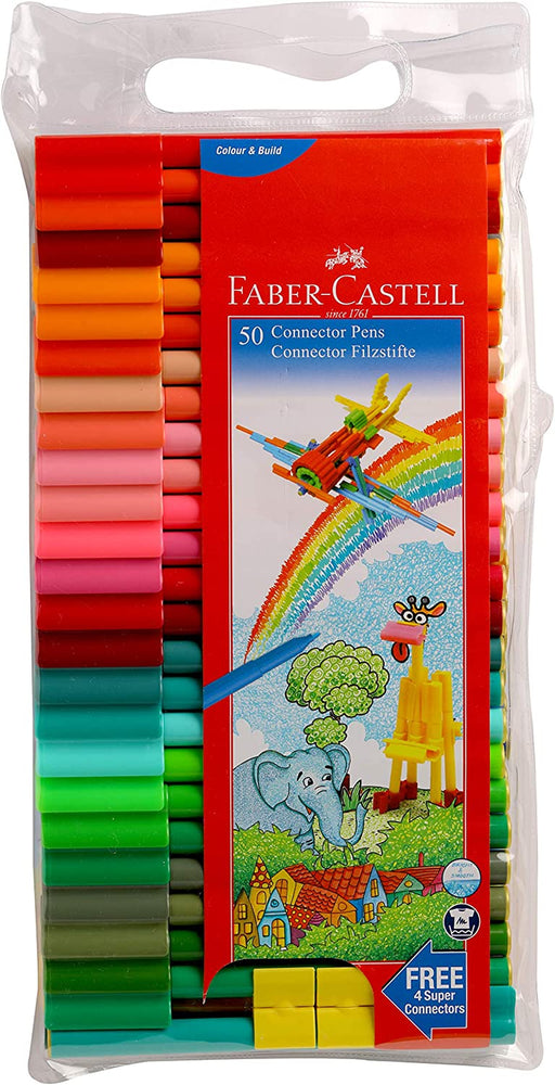 Faber Castell Connector Pens, Multicolor - Pack of 50