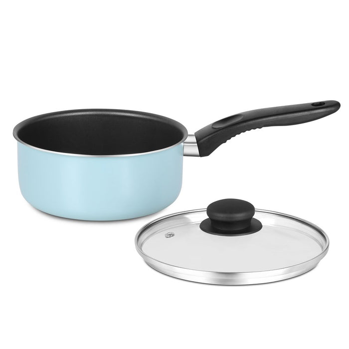 Mainstays 7 Piece Non-Stick Cookware Set Aluminum Mint, Dishwasher Safe
