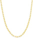 18K Gold over 925 Sterling Silver Italian Sparkle Mirror Link Chain Necklace for Women Teen Girls, Made in Italy