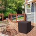 51 Gallon Square Deck Storage Box Resin Outdoor Storage Container for Patio Garden Yard, Brown