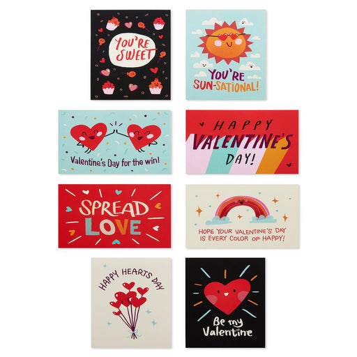 Valentine Cards for Kids Classroom, Spread Love Valentines (40-Count), 2.5" X 3.5"