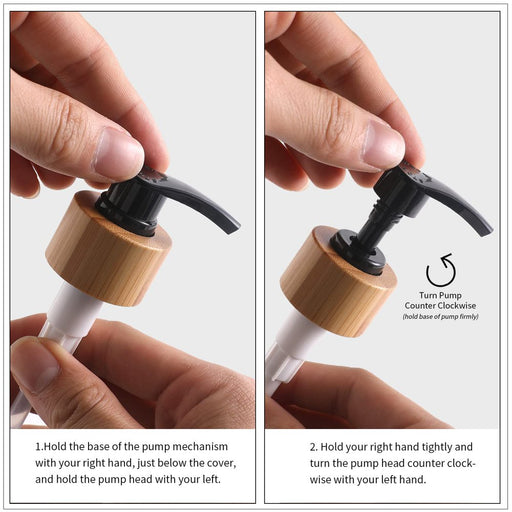 Dish Soap Dispenser and Hand Soap Dispenser with Bamboo Pump and Tray 16 Oz Matte Black Soap Dispenser Set for Kitchen