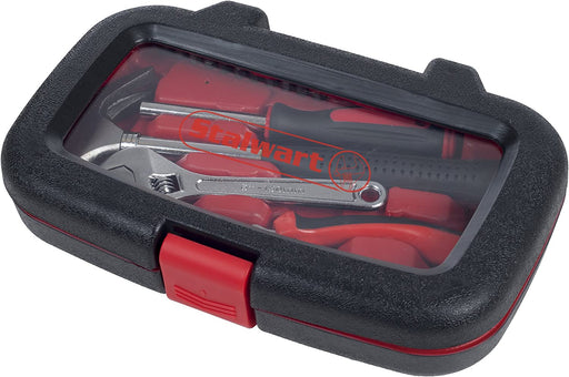 Home Improvement Tool Kit - 15-Piece Household Hand Tools Essentials Set in Durable Plastic Carrying Case for Home, Office, and Car by  (Red)