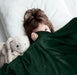 Fleece Blanket Queen Size Forest Green 300GSM Luxury Bed Blanket Anti-Static Fuzzy Soft Blanket Microfiber (90X90 Inches)