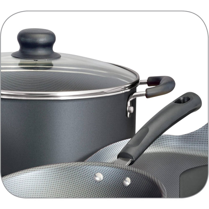 Primaware 18 Piece Non-Stick Cookware Set, Steel Gray