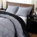 Lightweight Solid Comforter Set (King) with 2 Pillow Shams - 3-Piece Set - Black and Grey - down Alternative Reversible Comforter