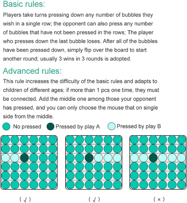 Pop Fidget Toy Bubble Fidget Sensory Toy, Bubble Popper Anxiety Relief Autism Toy, Silicone Figetget Toy for ADD ADHD, Popping Fidget Novelty Gift Mixing