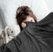Fleece Blanket Queen Size Grey 300GSM Luxury Bed Blanket Anti-Static Fuzzy Soft Blanket Microfiber (90X90 Inches)