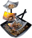 Indoor 3-Tier Relaxation Tabletop Fountain, Automatic Pump with Power Switch, Extra Deep Basin with Natural River Rocks and Reflective Lighting Feature, Envirascape Silver Springs