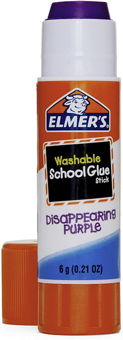 Elmer'S Disappearing Purple School Glue Sticks, Washable, 6 Grams, 12 Count