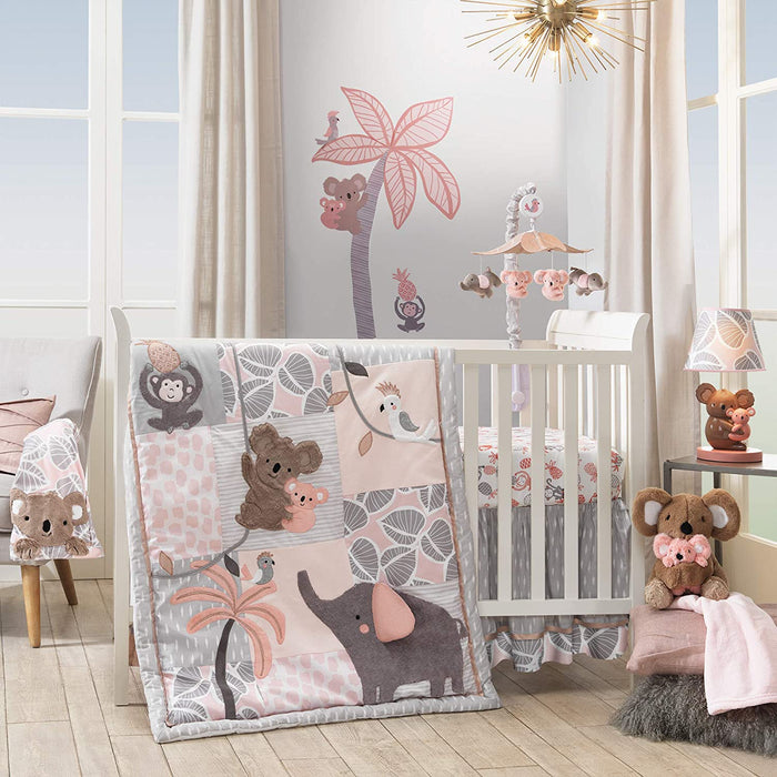 Calypso Lamp Pink/Gray Koala Nursery Lamp with Shade & Bulb