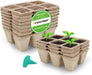 72 Cells Peat Pots Seed Starter Trays, 12 Packs Biodegradable Seedling Pots Germination Trays, Organic Plant Starter Kit with 15 Pcs Plant Labels