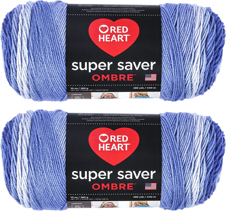 Red Heart Super Saver Jumbo Yarn, Sunny 2 Pack